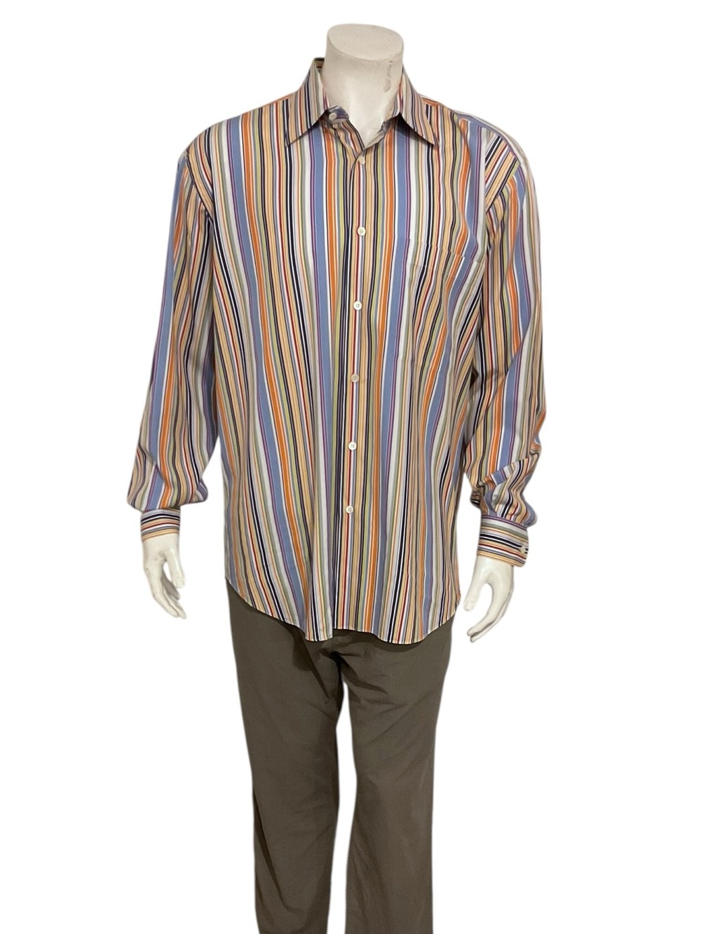 Brioni Men’s multicolor Striped Dress Shirt